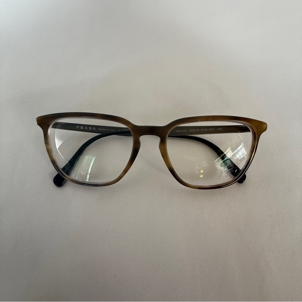 Vintage PRADA Eyeglass Frames Eyeglasses Striped Brown/Tortoiseshell Authentic